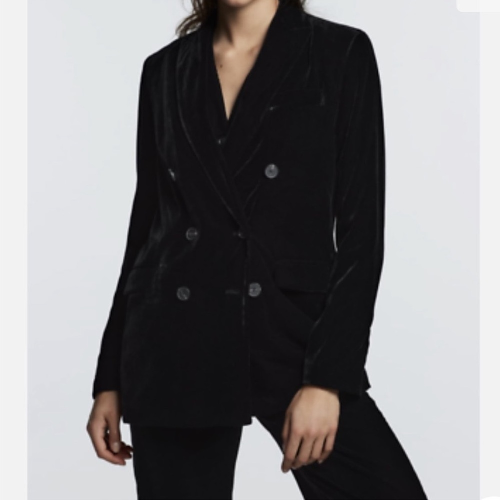 Zara velvet double breasted Jackets